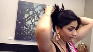 hot kannada milf shows off sleeveless blouse and navel