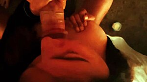 Spencer cums on her brunette tits during blowjob 😏