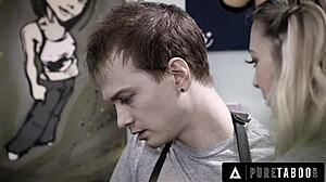 What if a wannabe exhibitionist convinces her cheating boyfriend to indulge in risky public sex with rough elements?