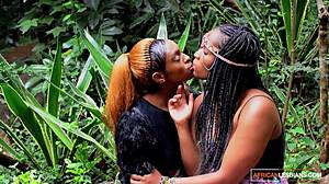 ebony teens make out passionately at african music festival