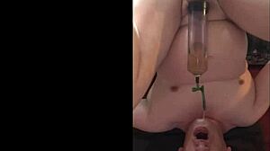 Bisexual Mark Wright swallows and spits piss upside down on his face.