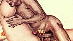 Vintage interracial bisexuell dubbel penetration trio i vild action!