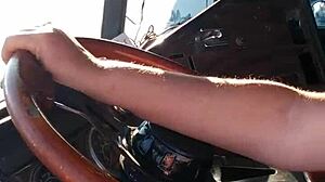 Sexy driver impresses the owner with her confident style