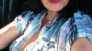 Sexy driver impresses the owner with her confident style