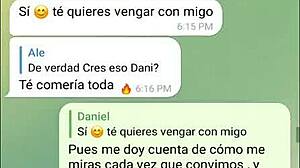 My carnal's wife got really horny on web chat! 😈 Latina teen action.