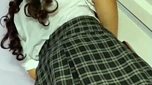 Mexican amateur sucks hard for cumshot in homemade upskirt