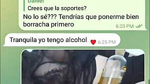 My carnal's wife got really horny on web chat! 😈 Latina teen action.