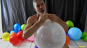 I poppin' balloons while strokin' with horny gay dilf richard lennox
