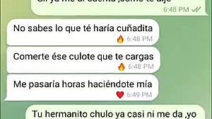 My carnal's wife got really horny on web chat! 😈 Latina teen action.