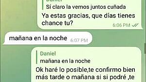 My carnal's wife got really horny on web chat! 😈 Latina teen action.