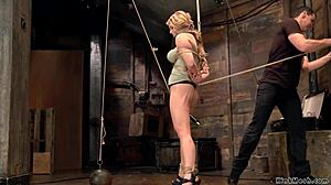 Huge tits milf hogtied, gagged, and deepthroated roughly!