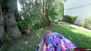Redhead milf stepmom fucked hard at backyard picnic