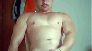 Feel The Intense Passion As Saymon Strokes His Monster Cock Handjob.