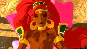 urbosa fucks link in cartoon scene.