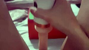 latina plays with vibrator on pussy