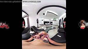 vr tattooed babe works out and gets fucked hard