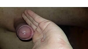 wife collects cum with her hands