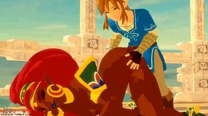 urbosa fucks link in cartoon scene.