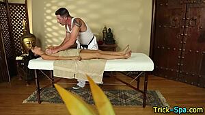 Give me that handjob, pretty brunette babe