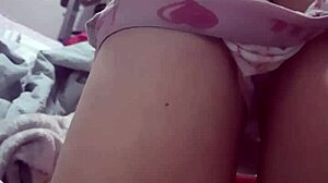 latina plays with vibrator on pussy