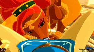 urbosa fucks link in cartoon scene.