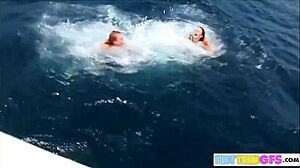 brookeskype girls kissing nude on boat, fingering and licking vaginas during holiday webcam tease 😘