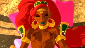 urbosa fucks link in cartoon scene.