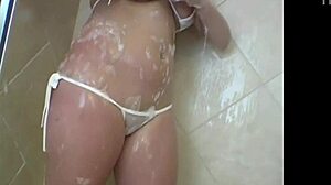 Brunette Babe Rubs Pussy In Shower