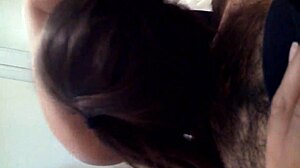 Look at this amateur brunette sucking that big cock!