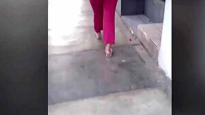 catching hot milf with big ass on street for public sex and intense blowjob