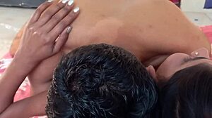 Sexy Teen Ebony Babe Sucks and Fucks Sensual Doggy