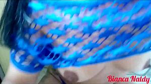 neighbor surprises latina brunette in panties, leads to quiet creampie