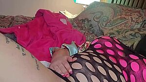 Squirt girl plays with dildo in wet lingerie. 💦