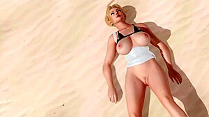 just chilling with rachel at the beach, teasing with her big tits