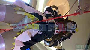 Japanese cosplayer in sexy costumes engages in intense SM fucking session with partner