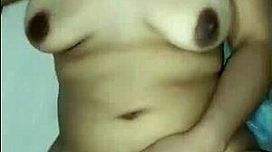 Mexican milf rides cowgirl style in homemade video with amateur couple reaching orgasm and creampie finish