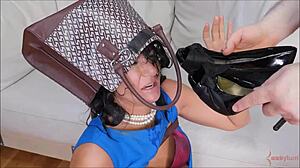 Sick bitch London River swallows piss in intense fetish scene.