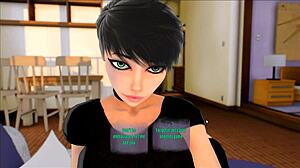 I see the saleswoman's perfect ass in revealing clothes