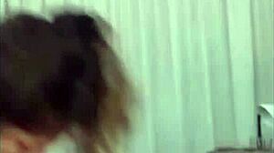 Wife with big tits and ass bends over for blowjob and doggystyle