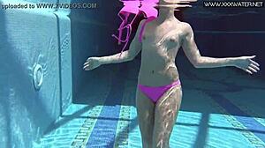 Jessica Lincoln enjoys pool nudity