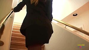 Interracial blonde babe in stockings gets slammed hard over the edge!