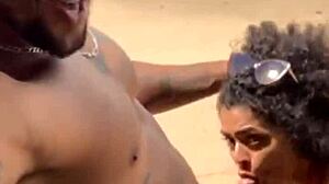 Deep Throat On Fisherman Outdoors