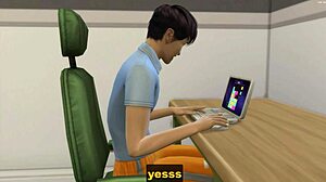 japanese step-mom caught naked in bed