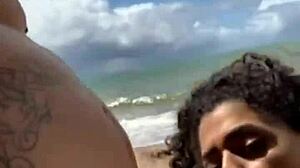 Deep Throat On Fisherman Outdoors