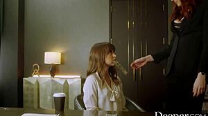 hey, i'm training secretary riley to serve my boss with wild passion