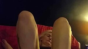 Amateur girlfriend surprises with footjob in video