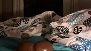 French Amateur Masturbates and Bangs Toy at Night in Solo Play.