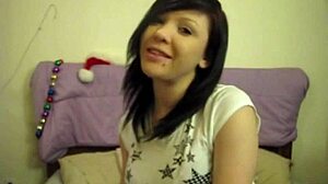 tiny red slut masturbating with dildo 😏