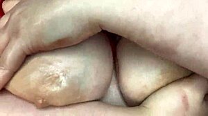 Sexy BBW Massages Her Big Tits With Oil