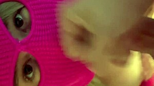 Dirty little 18+ blonde slut loves face fucking in POV blowjob